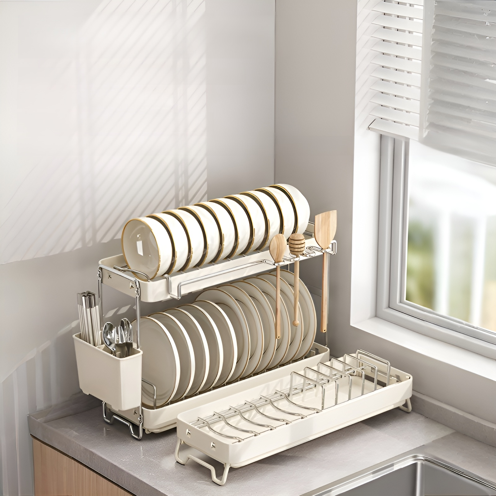 ステンレス製排水ラックの全体画像