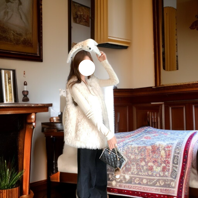 기품 있는 명품 스타일 따뜻하고 부드러운 퍼 자켓