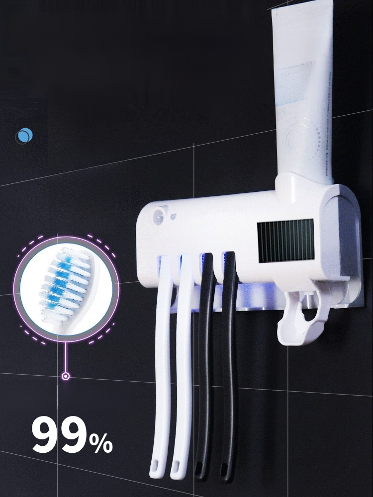 حامل فرشاة أسنان متعدد الوظائف مثبت على الحائط