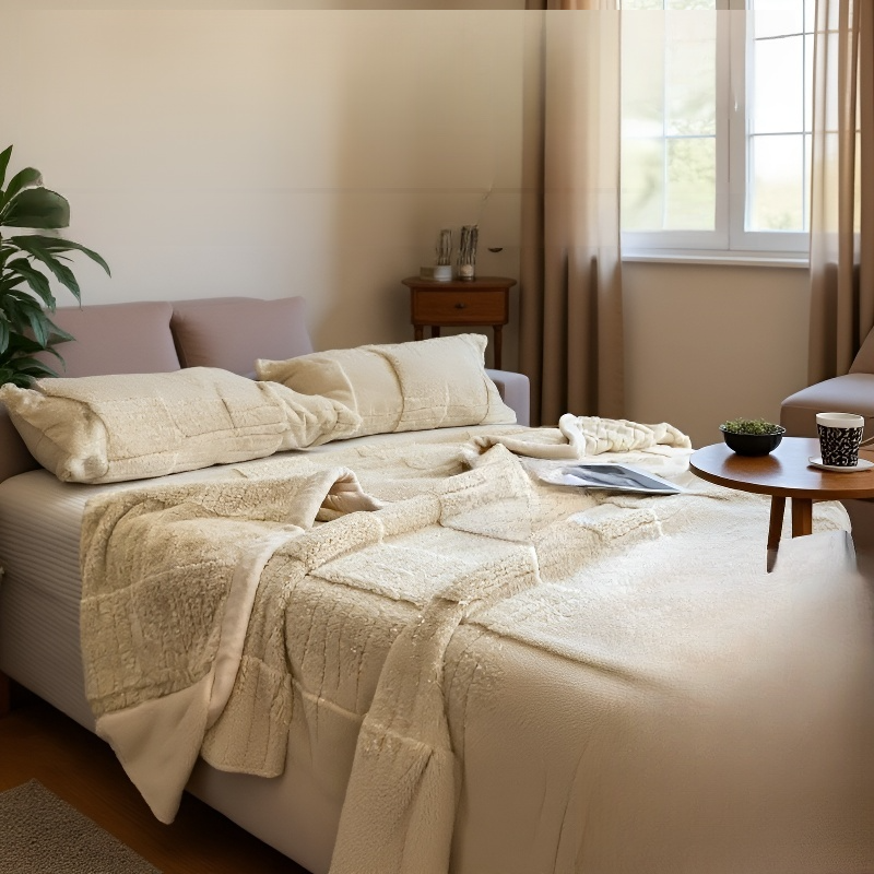 بطانية سميكة مزدوجة الوجه من الصوف