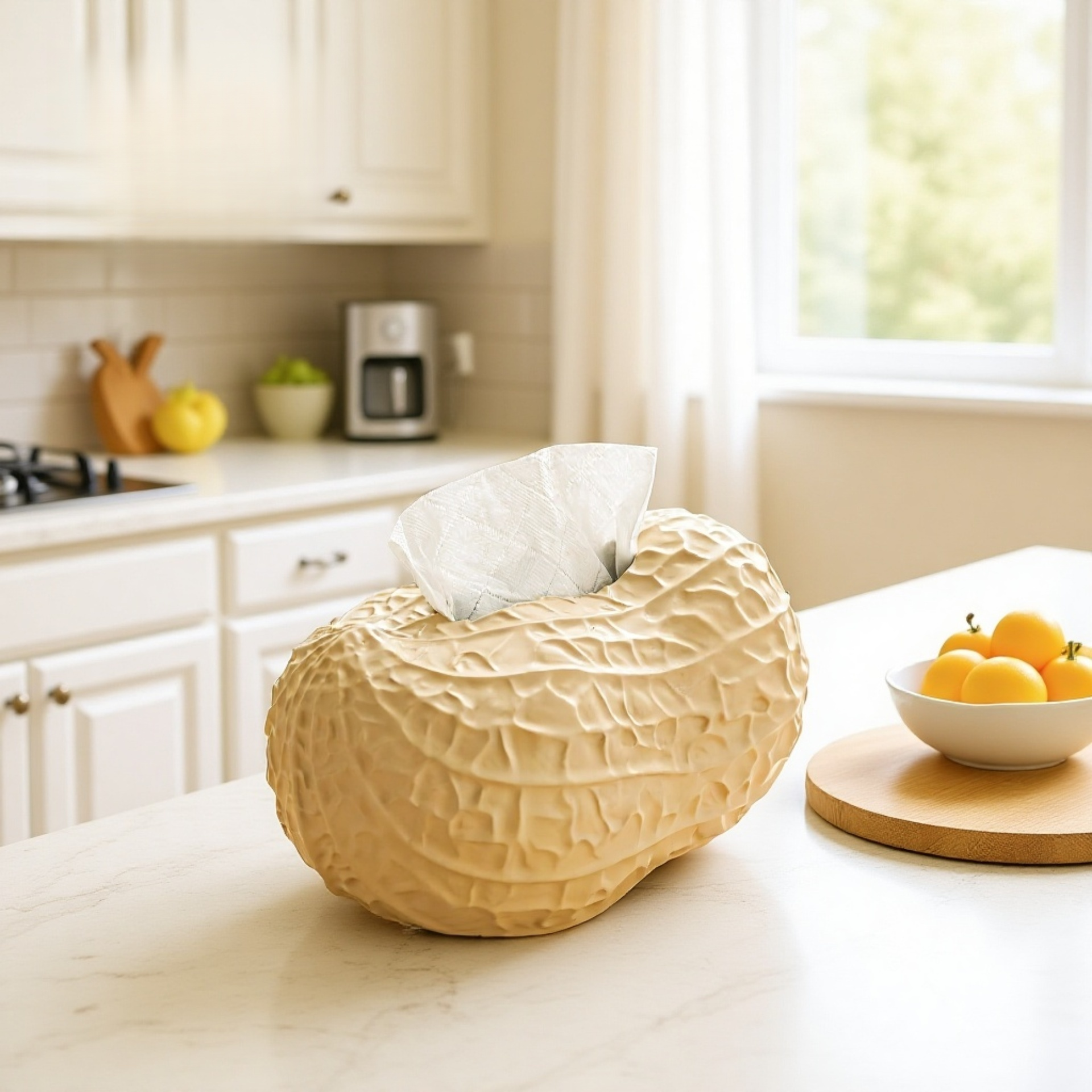 Moderní světle luxusní keramický box na ubrousky s arašídovým vzorem