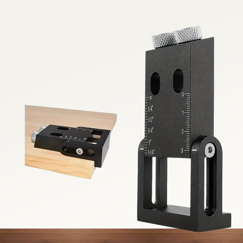 ตัวระบุตำแหน่งเจาะรูงานไม้ 15/16/38 ดำ ปรับมุม 15 องศา สำหรับติดตั้งแบบเชื่อมมุม รุ่นใหม่