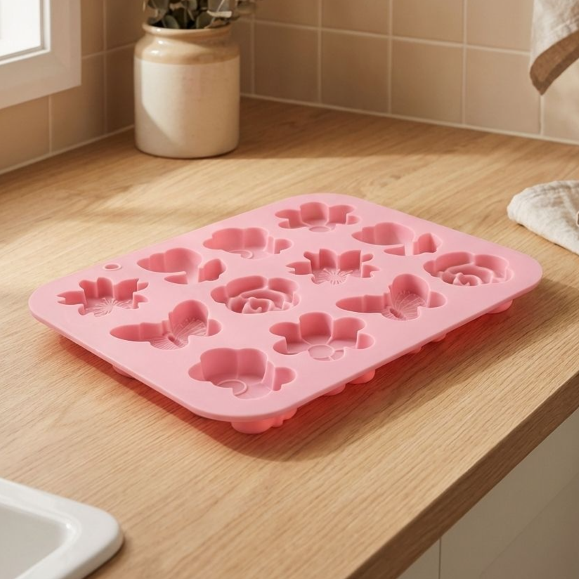 Silikon-Backform in Blumen- und Schmetterlingsform