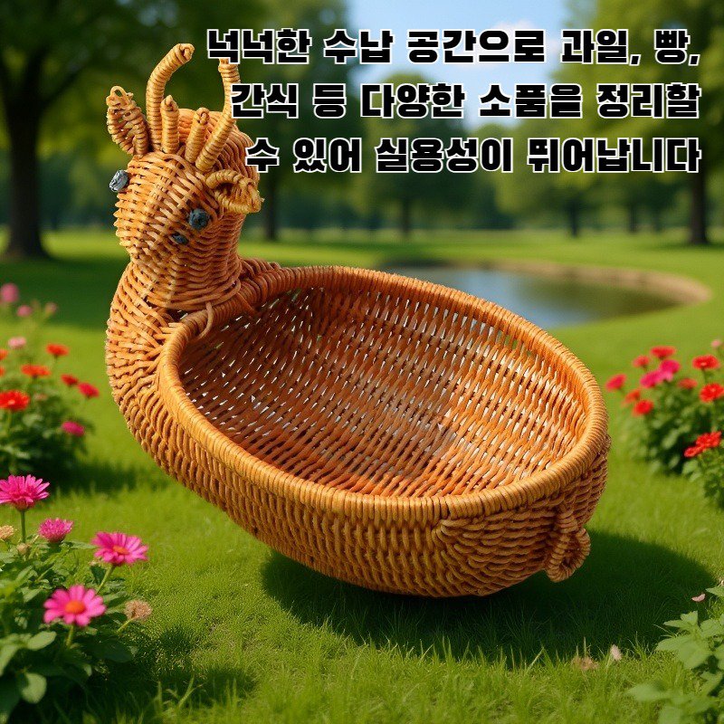 모조 라탄 과일 바구니