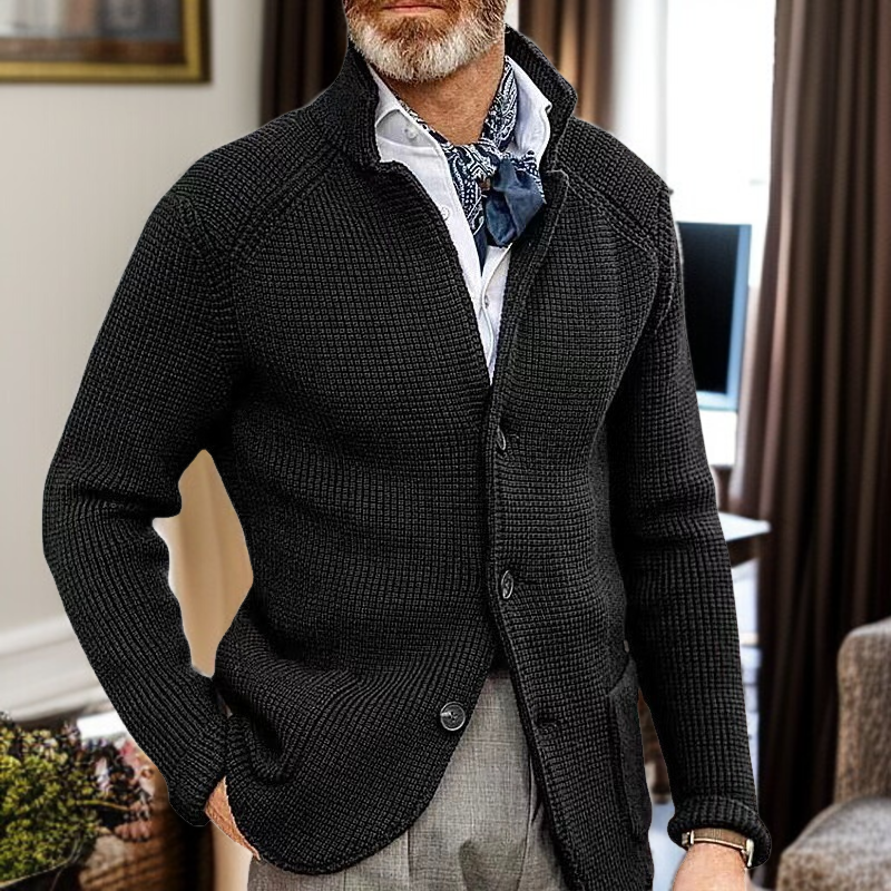 秋冬立襟開衫スーツ厚手のニットジャケットコート