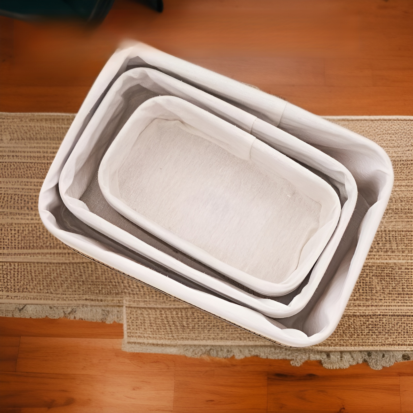 Panier de rangement en bambou tressé