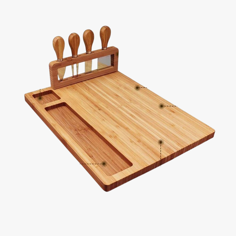 Complete cheese board set with knives