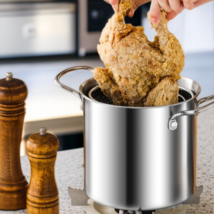 Tempura special large capacity frying pan