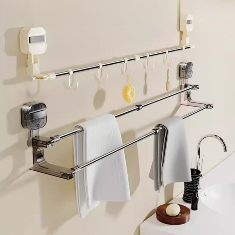 Toallero extensible giratorio con ventosa