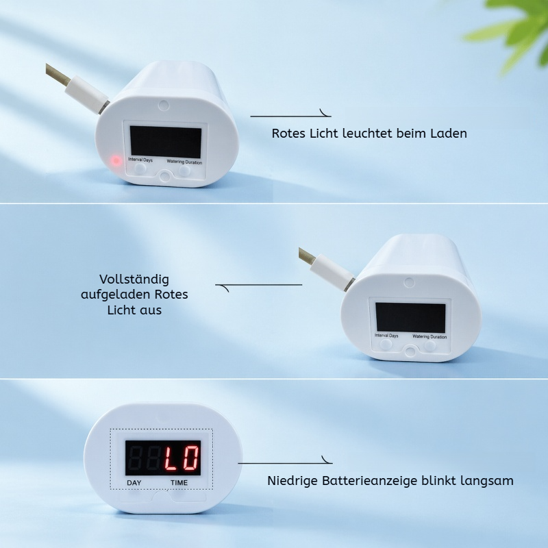 Automatische Bewässerungsuhr im Einsatz im Garten