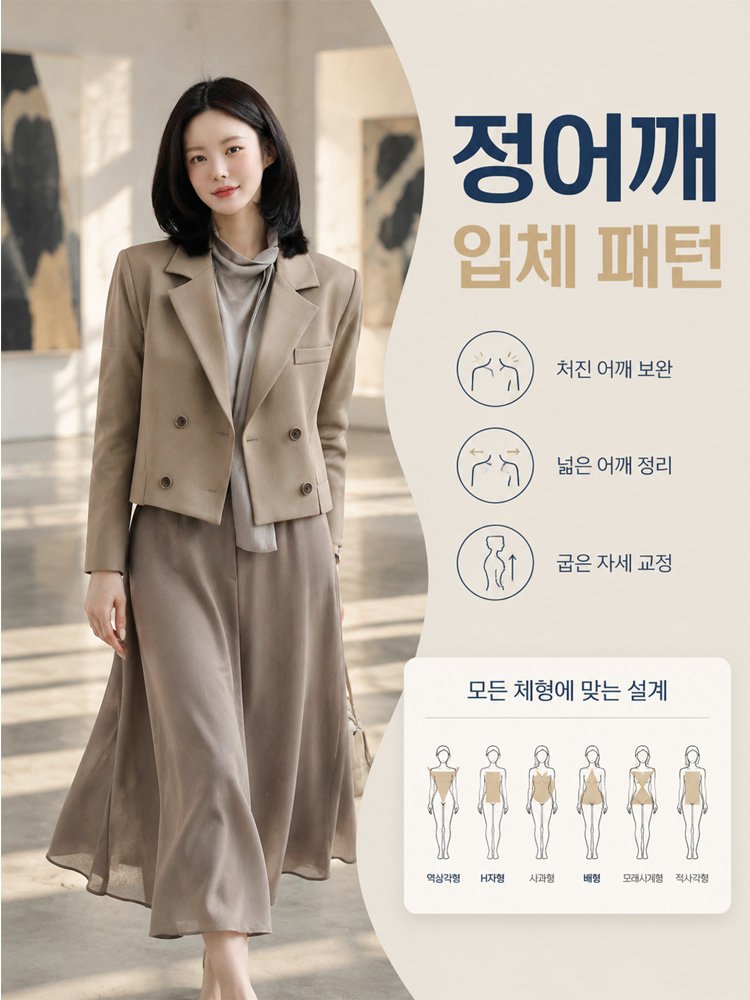 디자이너 여성 더블 레이어 숏 블레이저 재킷