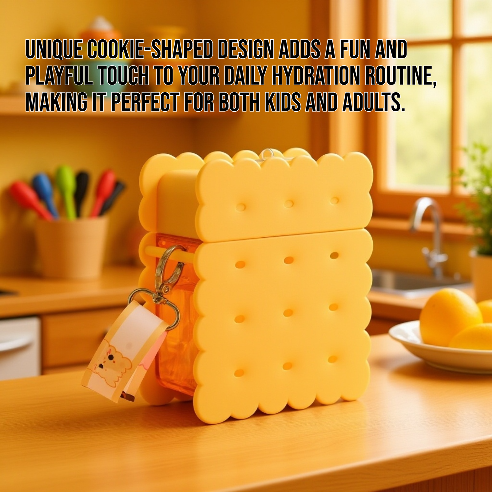 Creative cookie shaped straw water cup