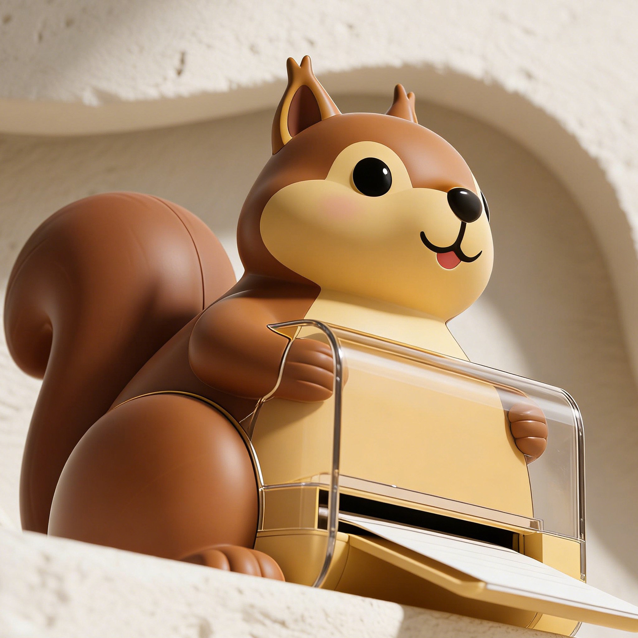 เครื่องจ่ายกระดาษโน้ตพลาสติกรูปกระรอก