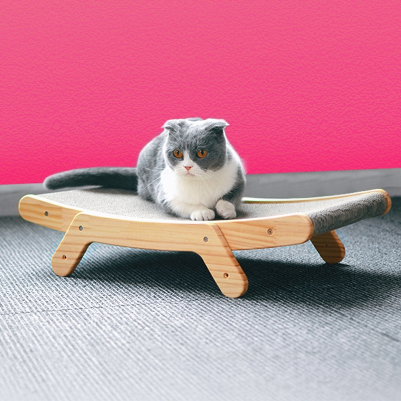 Three in one vertical deformable cat scratching board bed