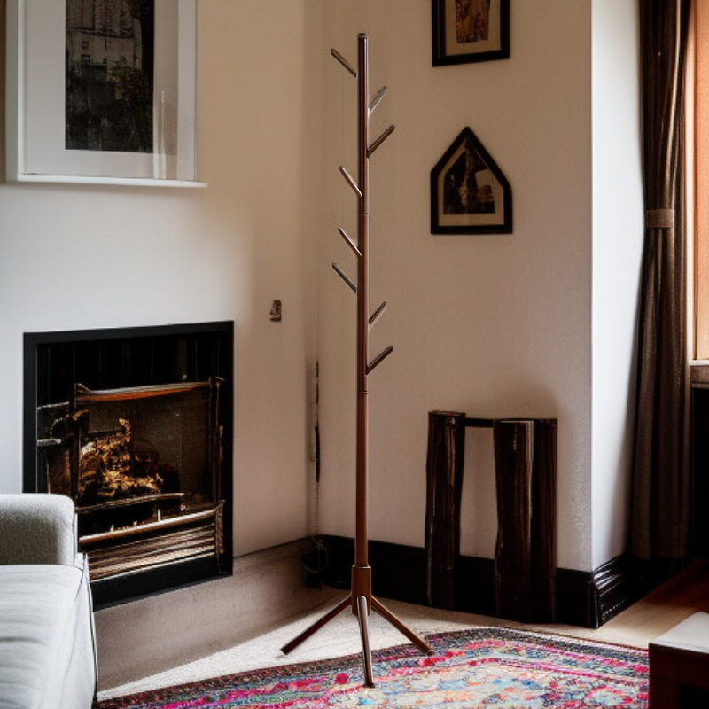Simple Solid Wood Clothes Rack for Home