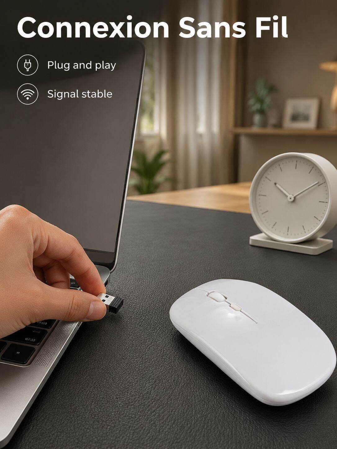 Souris sans fil silencieuse et élégante