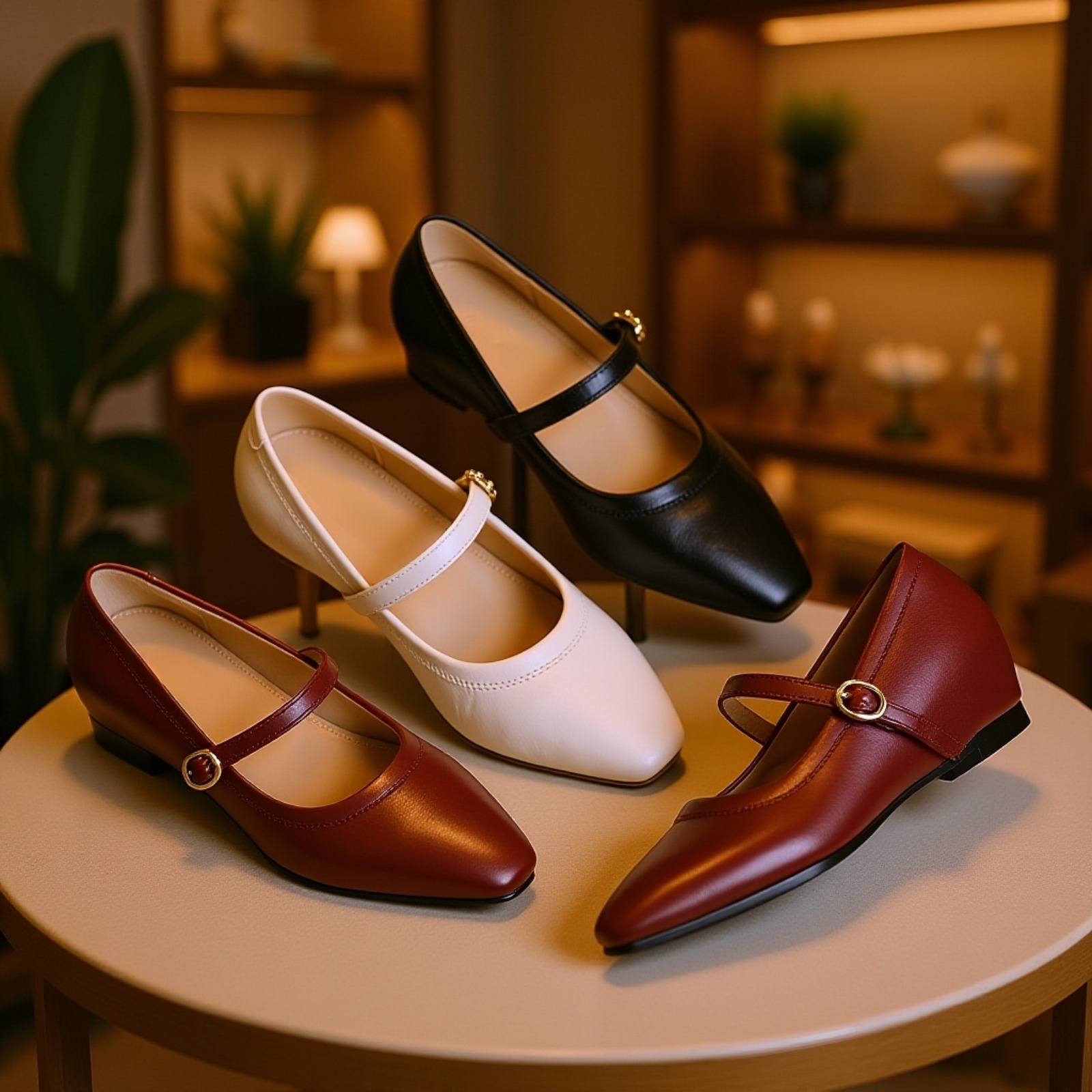 5cm 레드 메리제인 슈즈