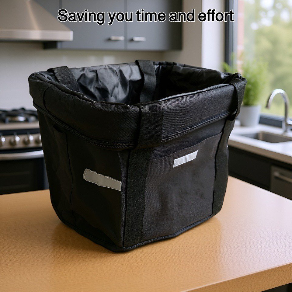 Portable folding bike basket for easy storage