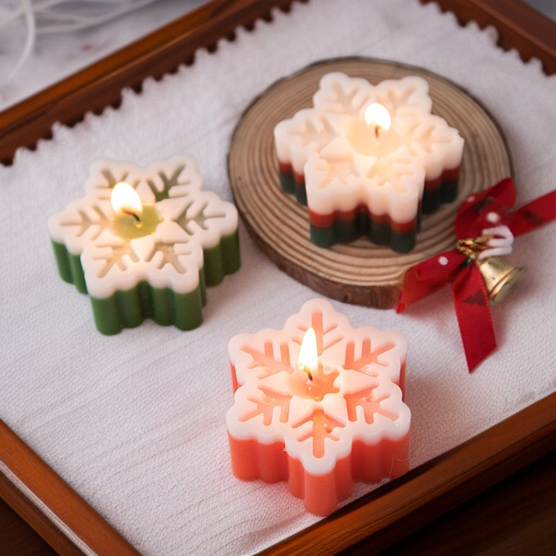 ของขวัญเทียนหอมคริสต์มาส ตกแต่งเกล็ดหิมะ