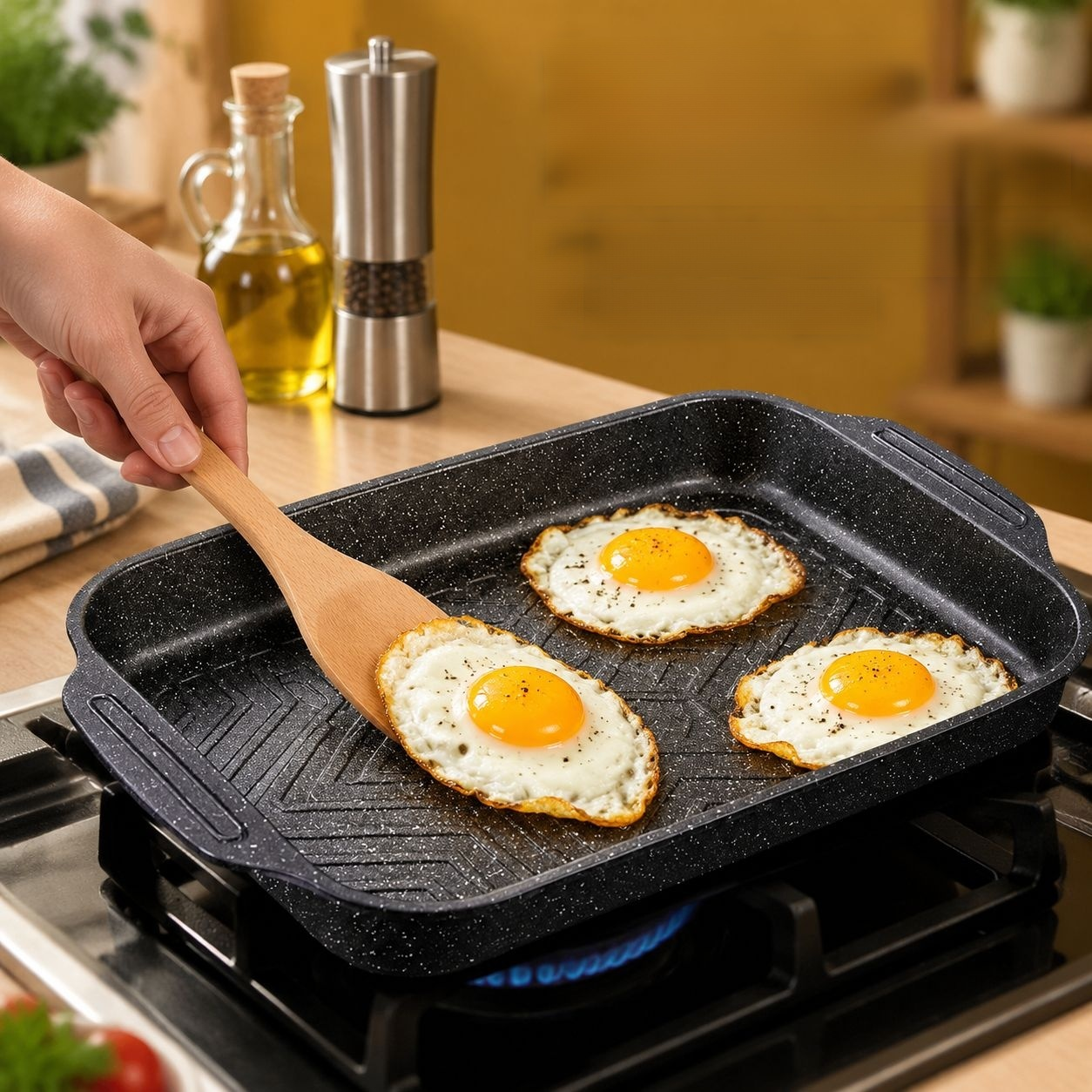 Cocina de gas de alta eficiencia para uso en cocina con llama abierta