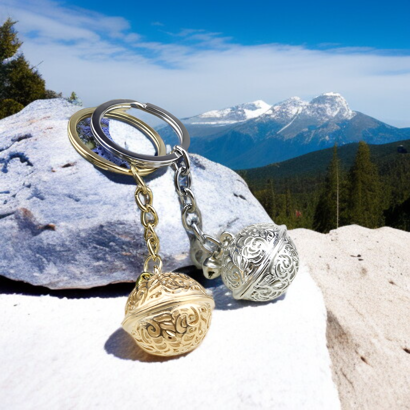 金屬鑰匙圈鏤空鈴鐺掛件