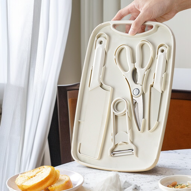 5-teiliges Schneidebrett- und Messeraufbewahrungsset