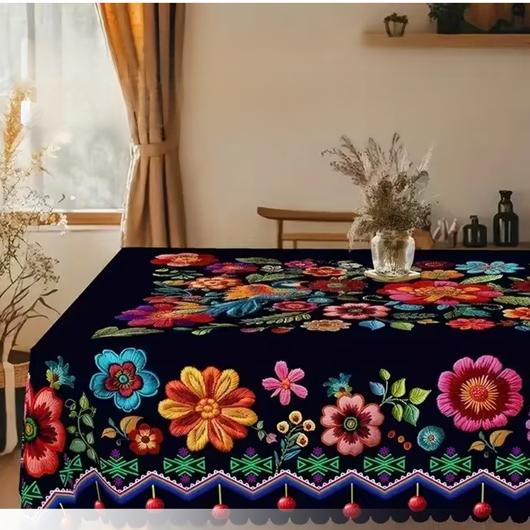 Mantel de flores coloridas y vibrantes