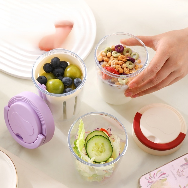 帶叉可瀝水便攜水果杯/沙拉杯/食品級水果杯