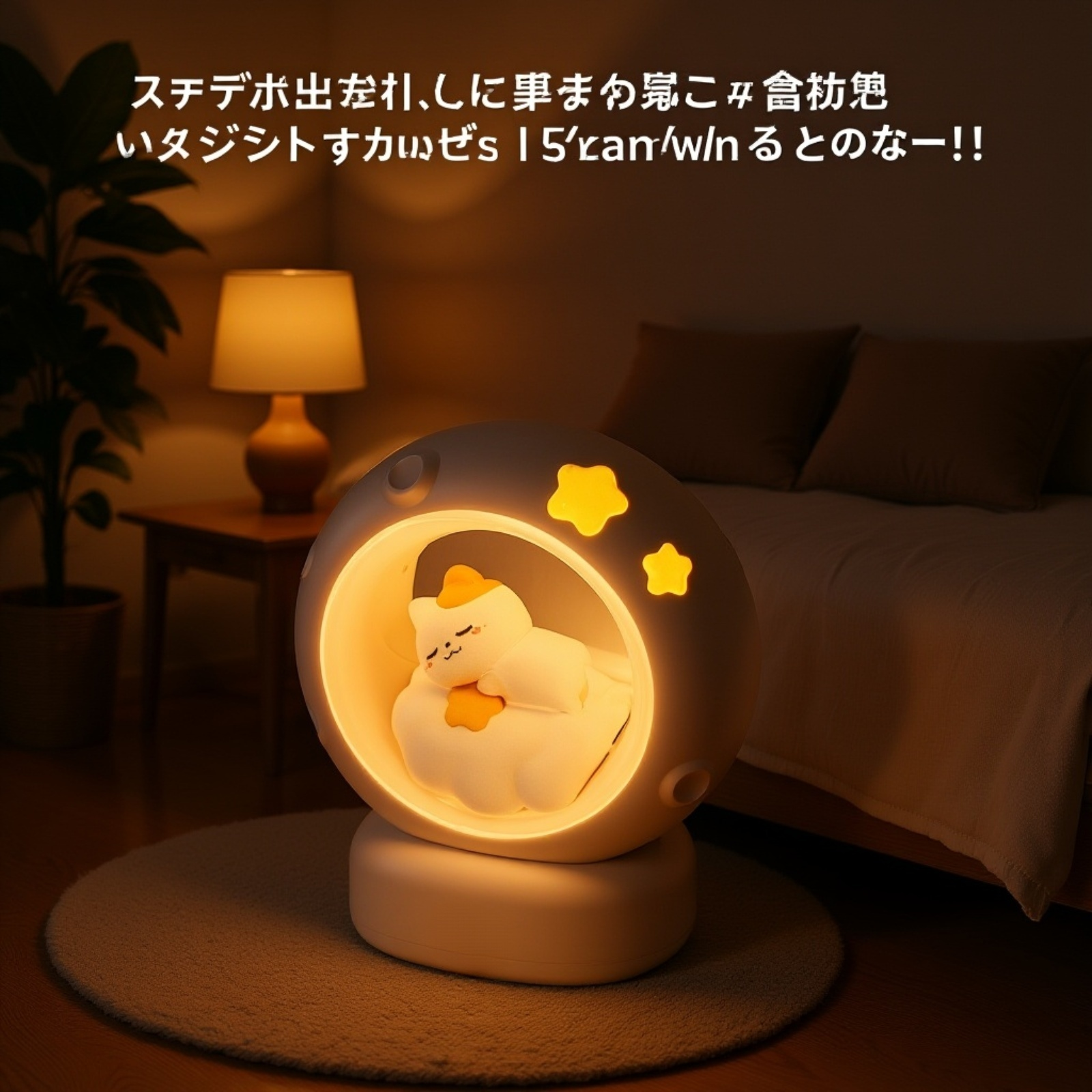 柔らかい光の猫ライト使用シーン