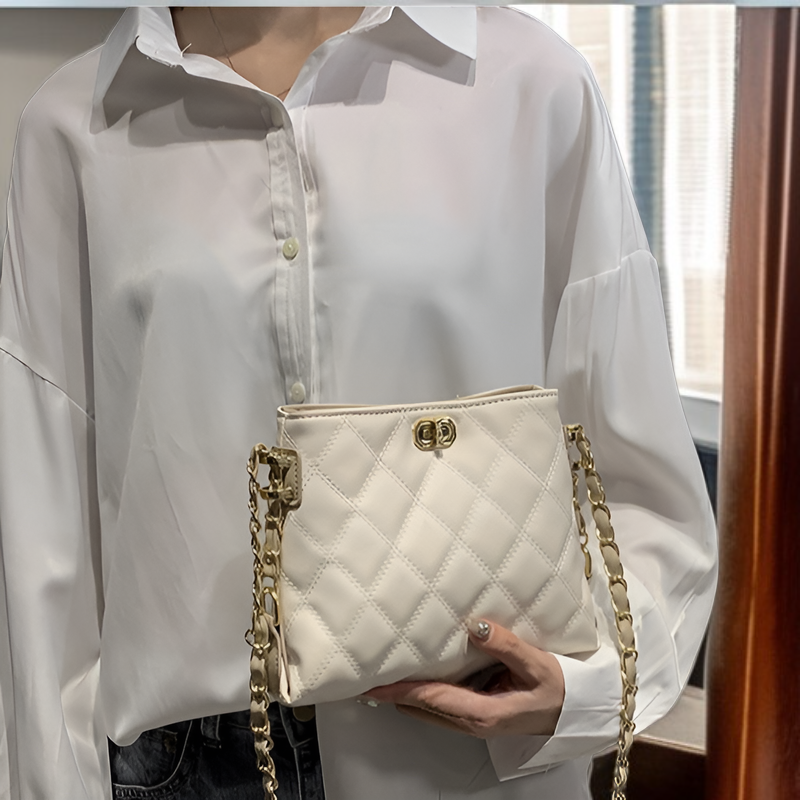  حقيبة كتف نسائية عصرية بسعة كبيرة، حقيبة سلسلة للنساء