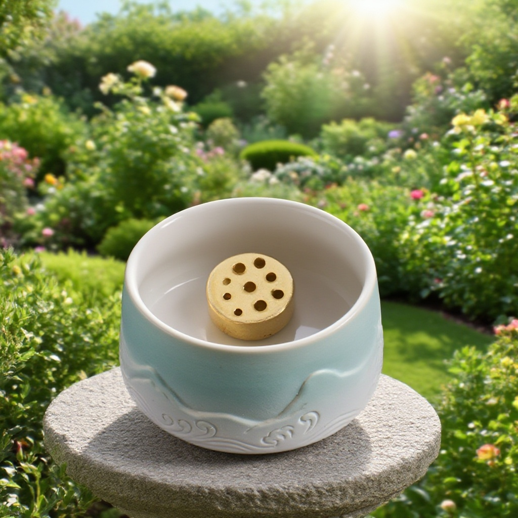 그라데이션 세라믹 평저 향로