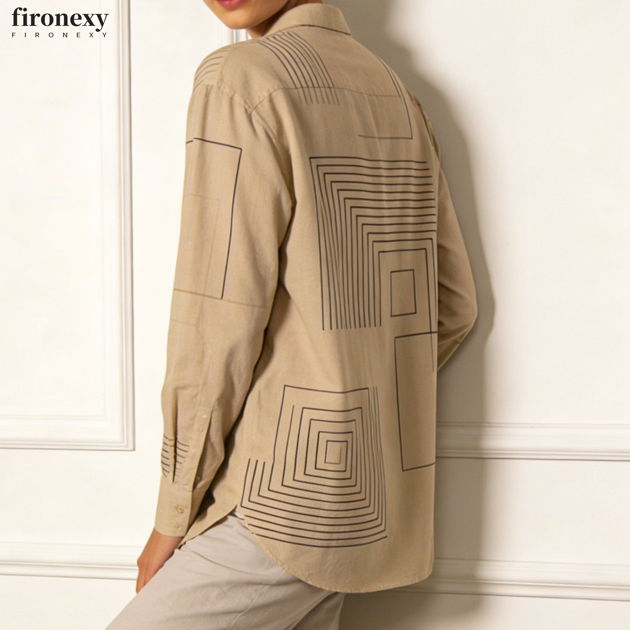 기하학적 줄무늬 셔츠