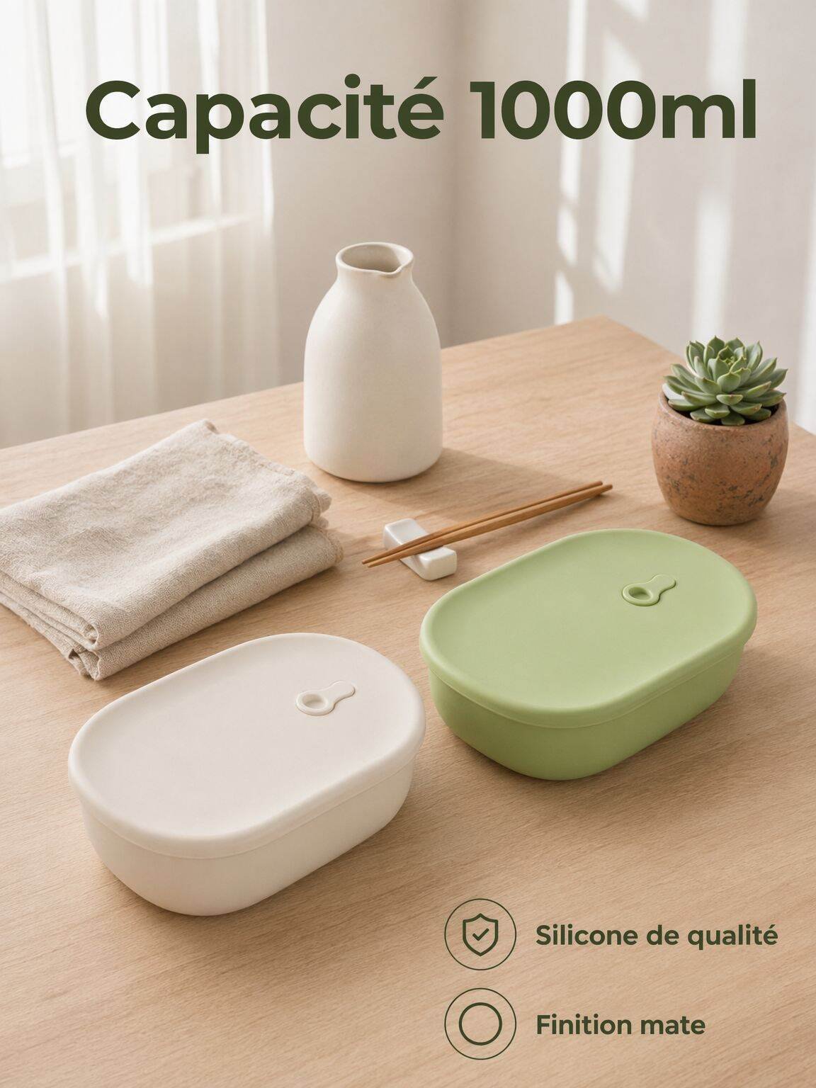 Boîte à déjeuner étanche en silicone de qualité alimentaire