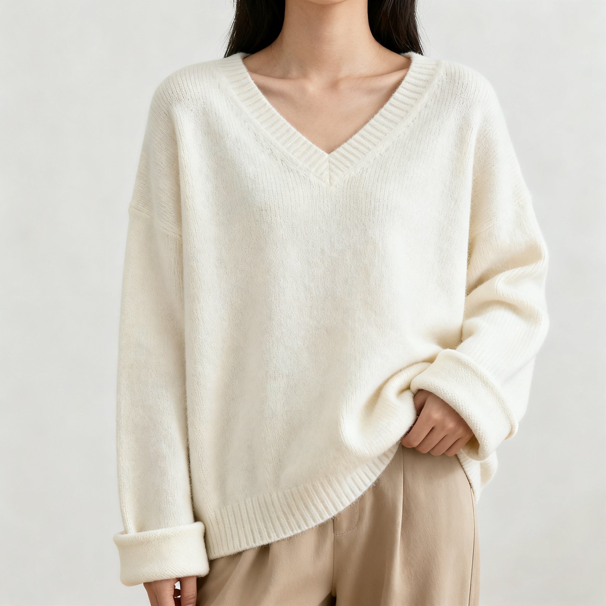 심플하고 편안한 니트 스웨터