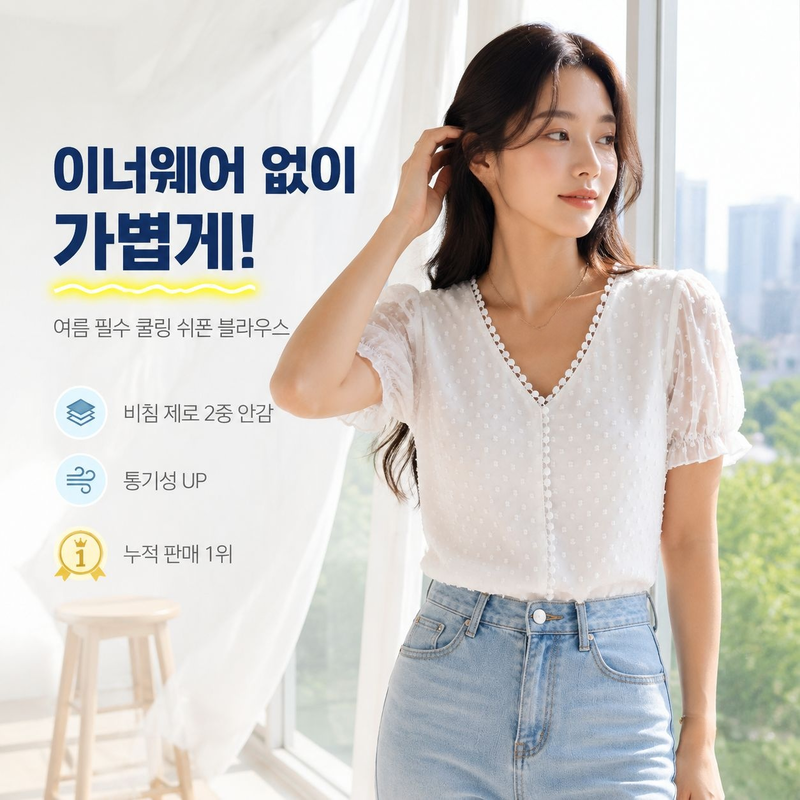 여성용 여름 레이스 배색 쉬폰 자카드 V넥 반팔 티셔츠