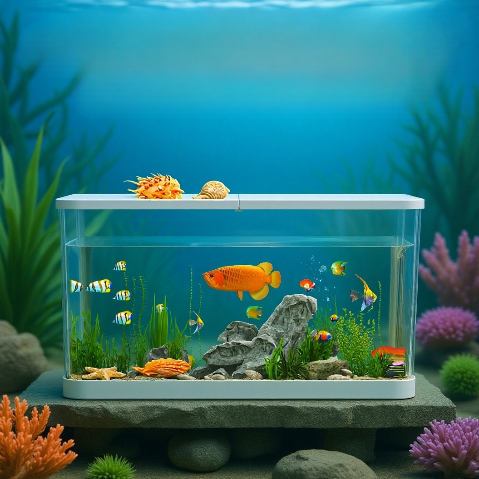 Diseño seguro de acuario para mascotas acuáticas