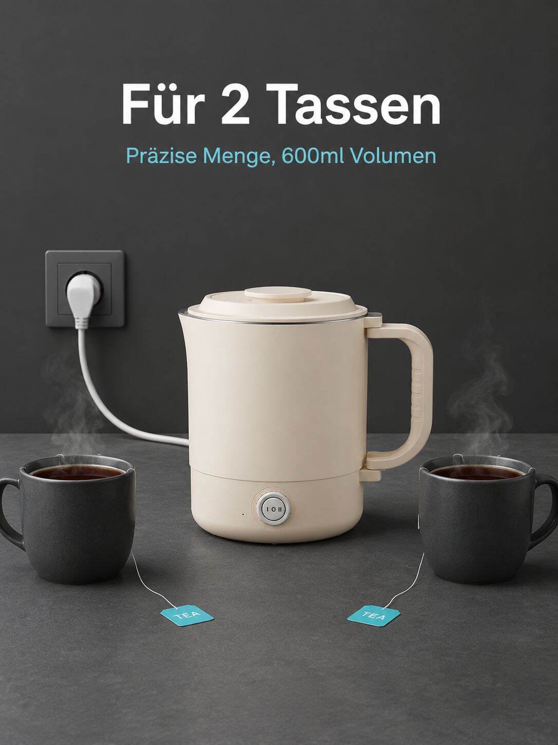 Schneller Wasserkocher für Tee und Kaffee