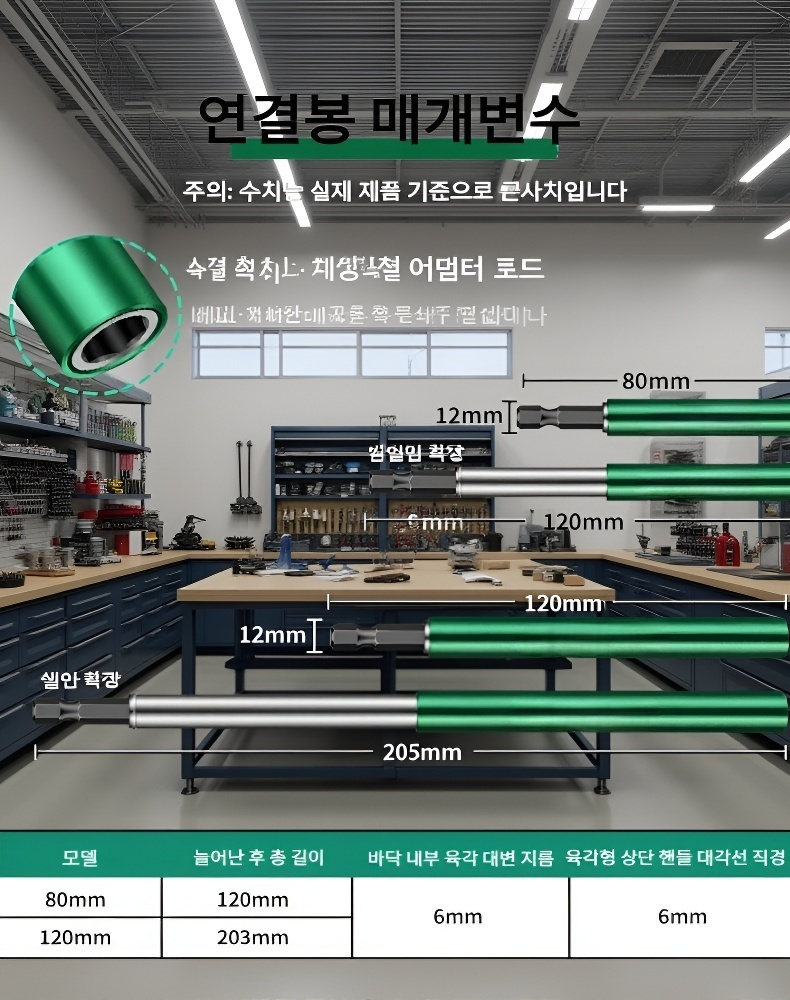 강력 자석 내장 연장 소켓 확대 사진