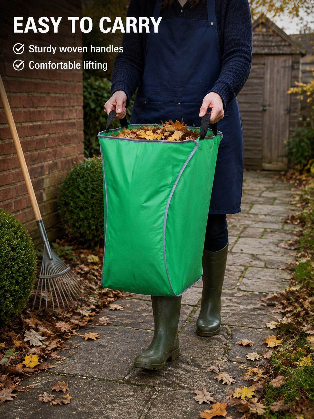 Foldable Outdoor Garden Leaf Collection Bag, Reusable Leaf Sack