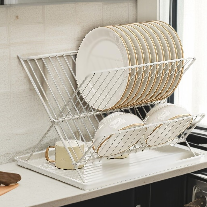 주방 선반 접이식 그릇 선반 가정용 배수대 다용도 주방 그릇 수납 선반