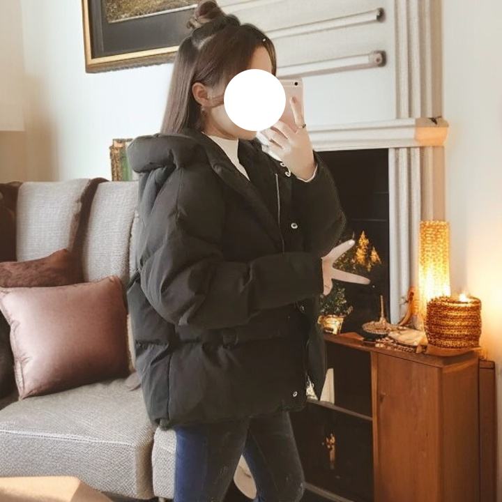 후드 핑크 숏패딩 점퍼 겨울 동복 패딩