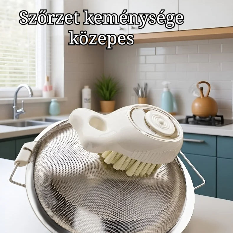 Kis hal alakú nyomós folyadékos konyhai tisztítókefe