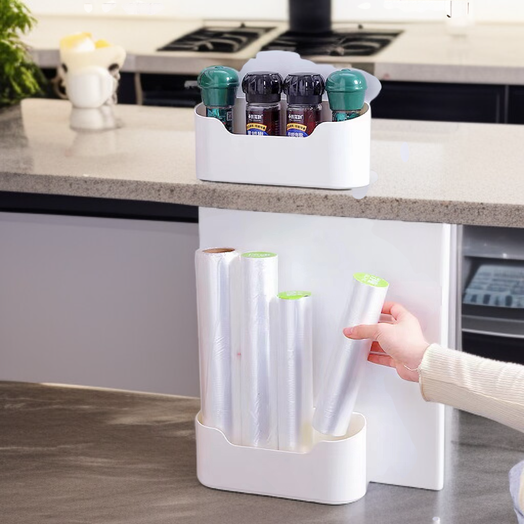 Estante de almacenamiento multifuncional para baño instalado en la pared