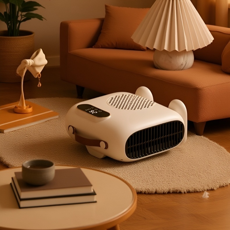 공간 절약형 의류 건조 온풍기 디자인