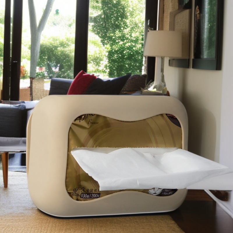 빨판 펀치 프리 실리콘 티슈 케이스 욕실 설치 모습