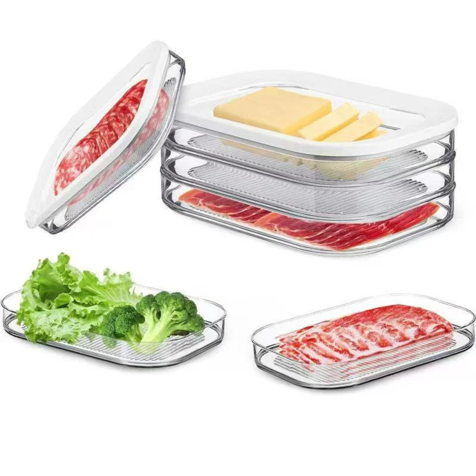 Transparent food storage containers