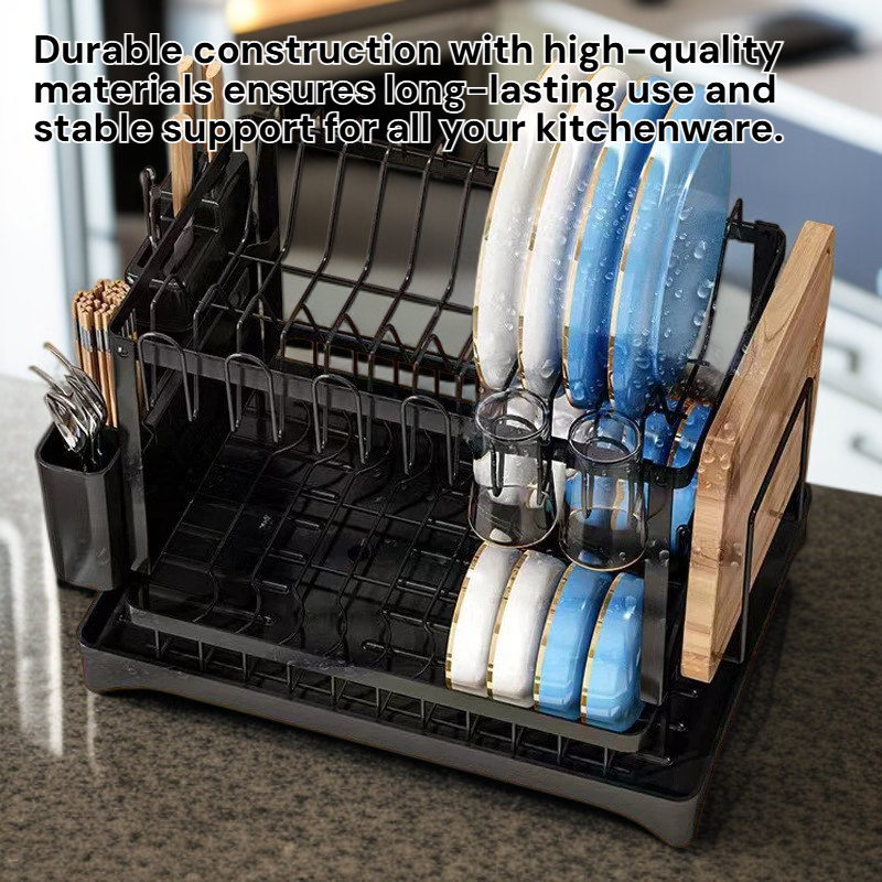 Multi-functional Kitchen Draining Dish Rack Tableware Storage Organizer Shelf