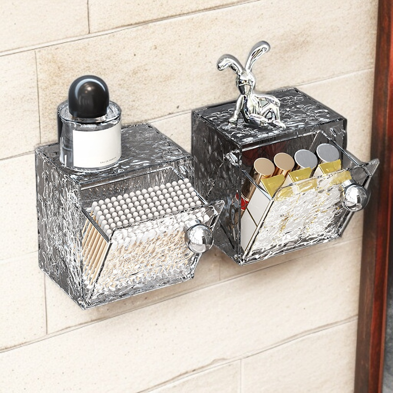 Wall-mounted cotton pad storage flip box