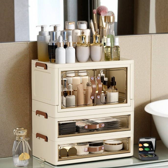 大容量桌面文具收納盒 抽屜式多功能學生宿舍收納櫃 桌面收納盒書房置物架