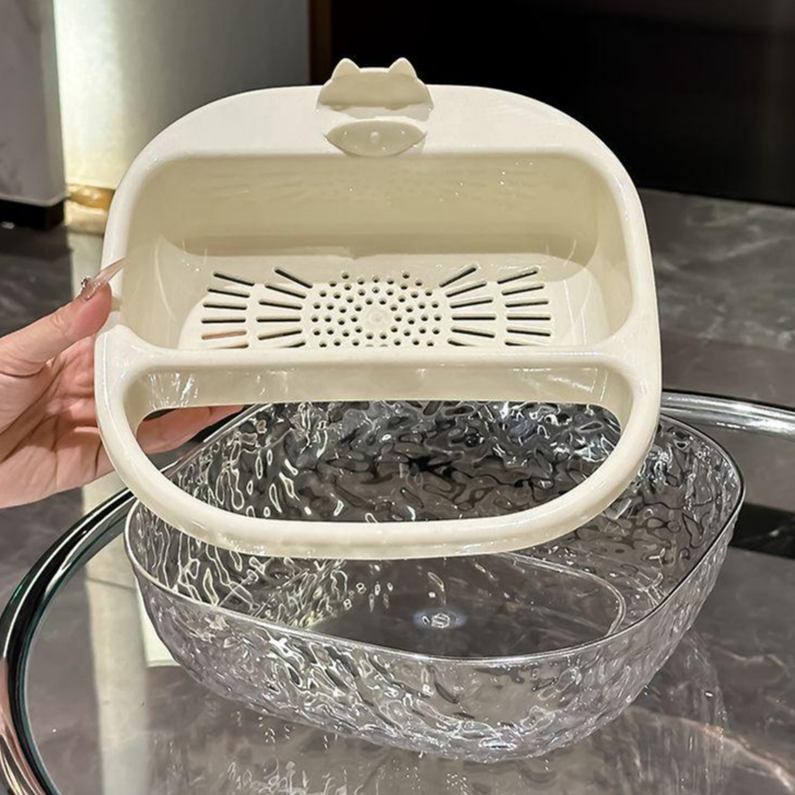 居家懶人果盤嗑瓜子神器客廳茶几果籃零食乾果盒雙層瀝水盆果籃